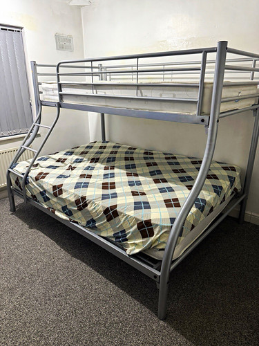 Grey metal double - metal, bunk